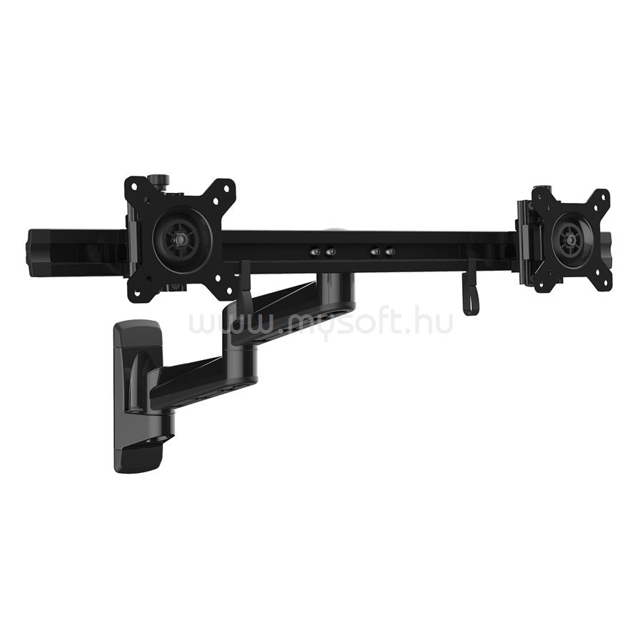 STARTECH Wall Mount Dual Monitor Arm - Articulating Ergonomic VESA Wall Mount for 2x 24" (11lb/5kg) Displays - Synchronized Adjustable Crossbar - Tilt/Swivel/Rotate- Double Screen Mount Bracket
