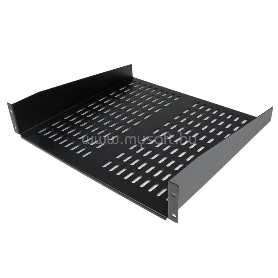 STARTECH 2U Server Rack Shelf - Universal Vented Rack Mount Cantilever Tray for 19" Network Equipment Rack & Cabinet - Heavy Duty Steel - Weight Capacity 50lb/23kg - 16" Deep Shelf, Black