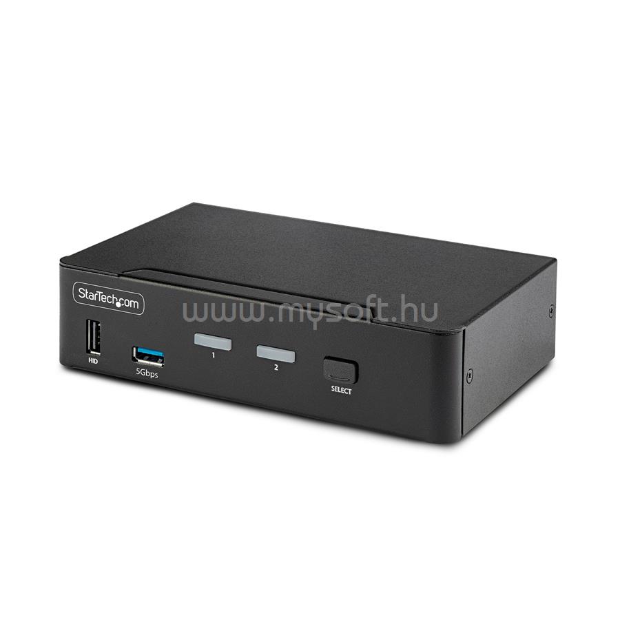STARTECH 2-Port DisplayPort KVM Switch, 8K 60Hz / 4K 144Hz, Single Display, DP 1.4, 2x USB 3.0 Ports, 4x USB 2.0 HID Ports