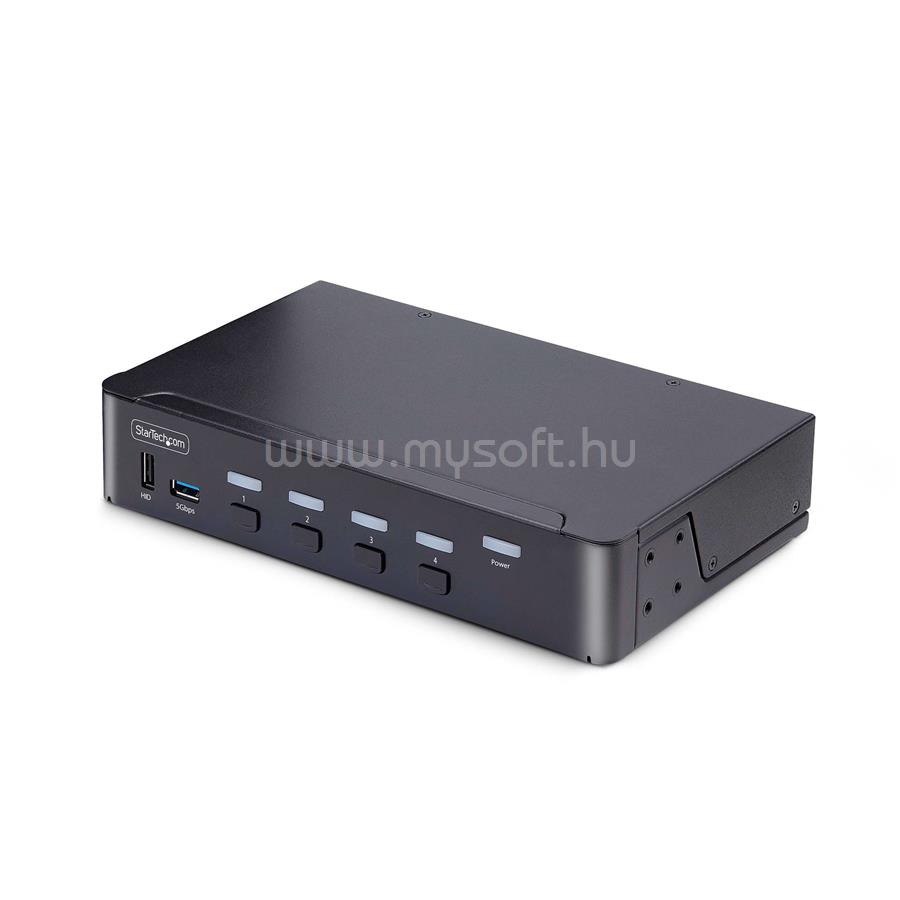 STARTECH 4-Port DisplayPort KVM Switch, 8K 60Hz / 4K 144Hz, Single Display, DP 1.4, 2x USB 3.0 Ports, 4x USB 2.0 HID Ports