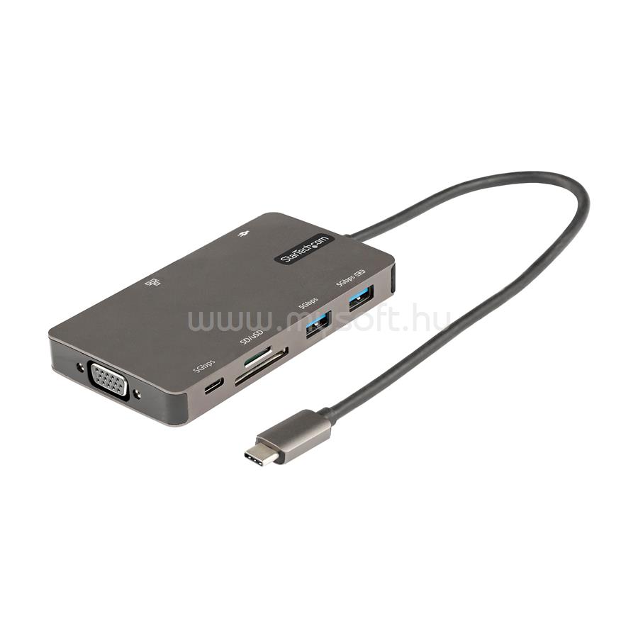 STARTECH USB C Multiport Adapter - HDMI 4K 30Hz or VGA Travel Dock - 5Gbps USB 3.0 Hub (USB A / USB C Ports) - 100W Power Delivery - SD/Micro SD