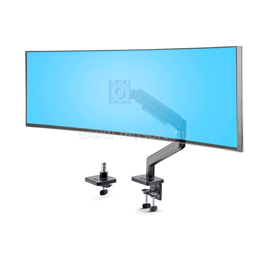 STARTECH Monitor Desk Mount for up to 49in 32:9 Ultrawide Curved Screens, Mechanical Spring Arm, C-Clamp/Grommet, Tool-Less Adjustment, Max 44lb/20kg