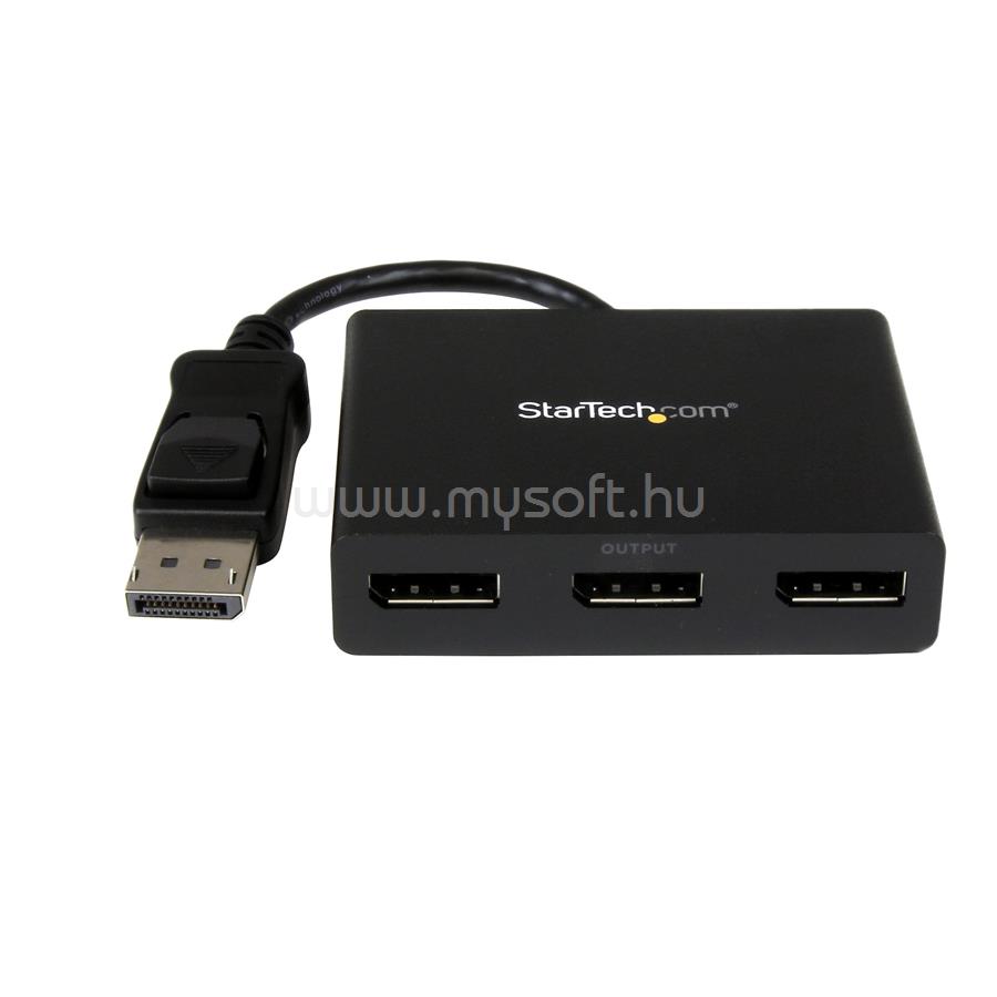 STARTECH 3-Port DisplayPort 1.2 Splitter, DisplayPort to 3x DP Multi-Monitor Adapter, Dual 4K 30Hz and 1080p 60Hz Computer MST Hub