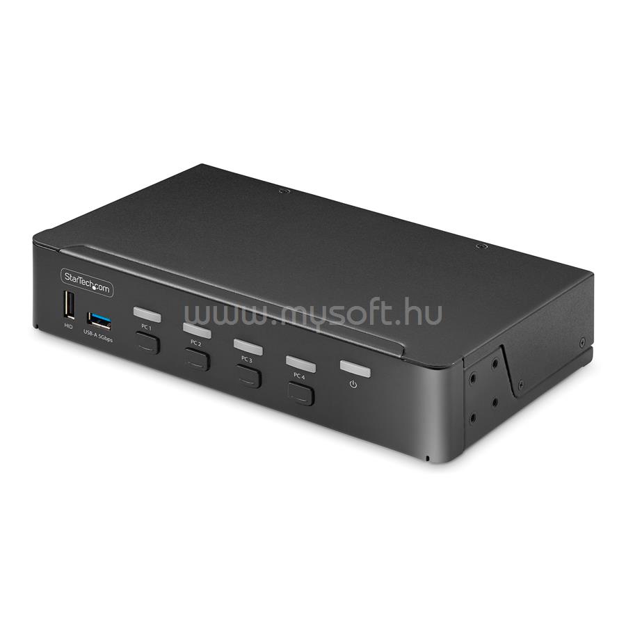 STARTECH 4-Port DisplayPort KVM Switch, Single 4K 60Hz Monitor, 6x USB Ports