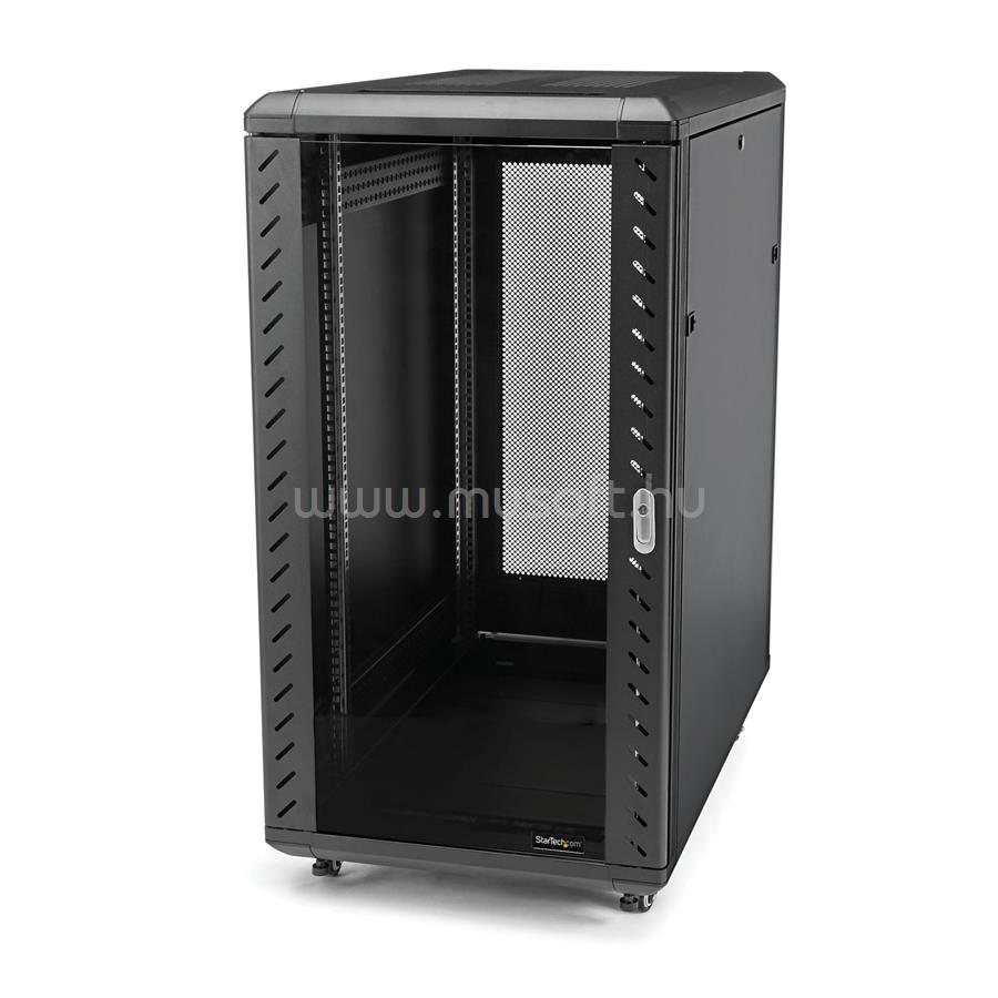 STARTECH 25U Enterprise-Grade Server Rack Cabinet, 19in Enclosed 4-Post Rack with 33in (83cm) Mounting Depth and 1764lb (800kg) Weight Capacity