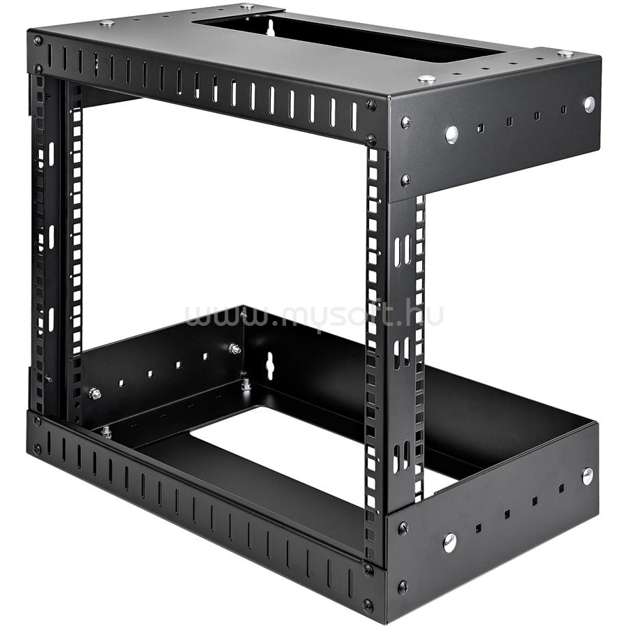 STARTECH 2-Post 8U Heavy-Duty Wall Mount Network Rack, 19" Open Frame Server Rack with Adjustable Depth, Wall Mount Data Rack for IT / AV / Patch Panel / Computer Equipment - Cage Nuts and Screws Included