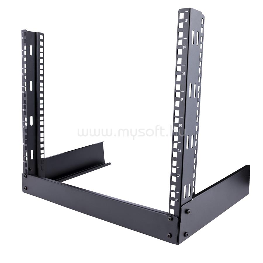 STARTECH 2-Post 8U Desktop Server Rack, Small Open Frame 19in Computer Rack, Compact Network Rack for AV / Studio / Data / IT Equipment