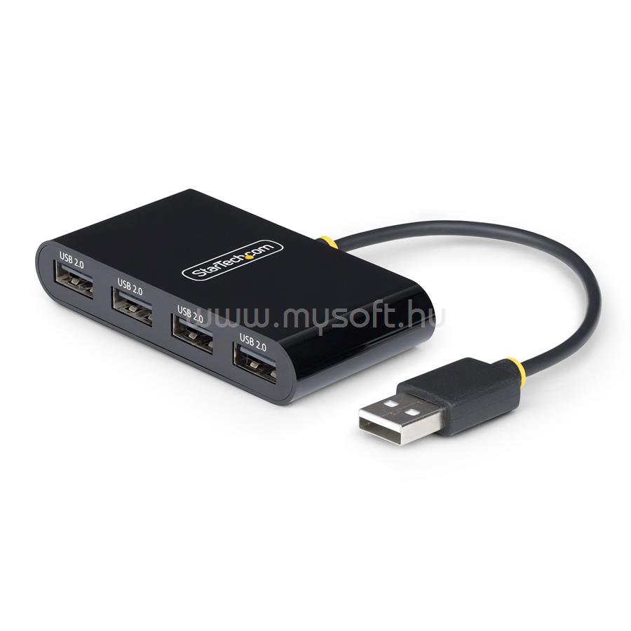 STARTECH 4-Port USB 2.0 Hub, USB Bus Powered, Small Travel Mini USB Hub, USB 2.0 Splitter, Portable Multi-Port USB Hub, 480Mbps