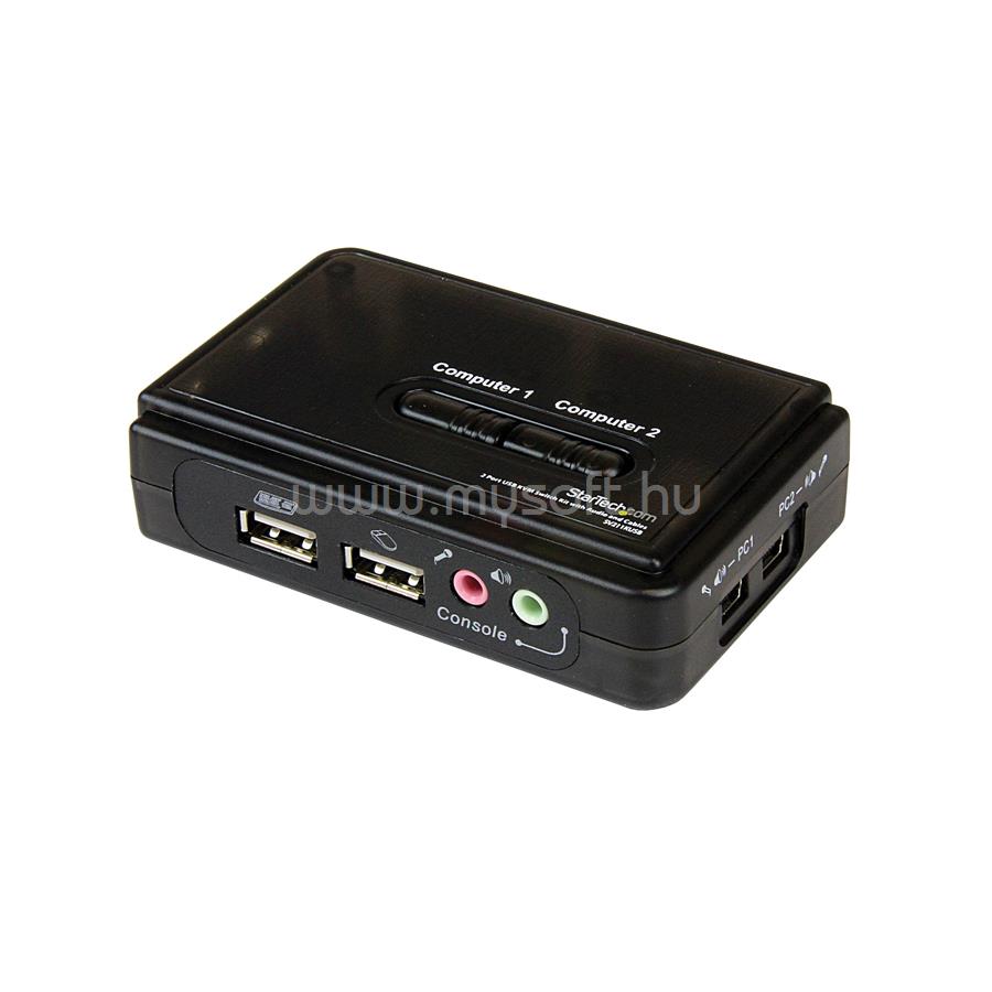 STARTECH 2 Port Black USB KVM Switch Kit with Audio and Cables