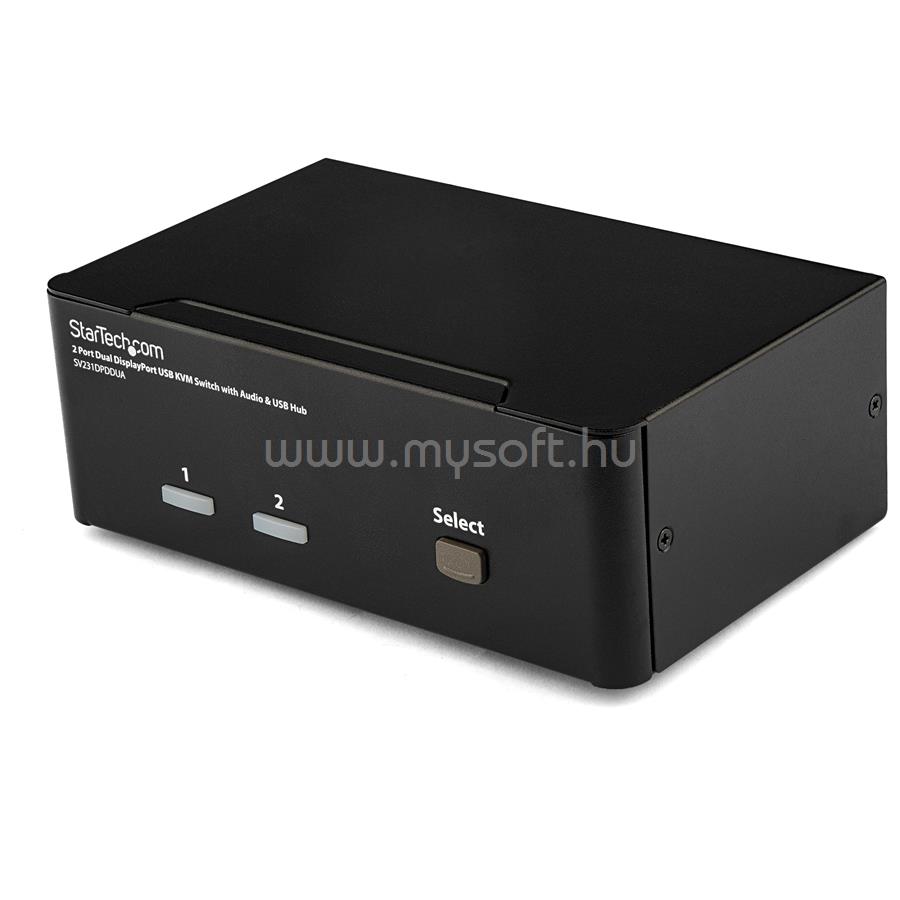 STARTECH 2 Port Dual DisplayPort USB KVM Switch with Audio & USB 2.0 Hub