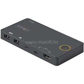 STARTECH 2 Port Hybrid USB-A + HDMI & USB-C KVM Switch SV221HUC4K small