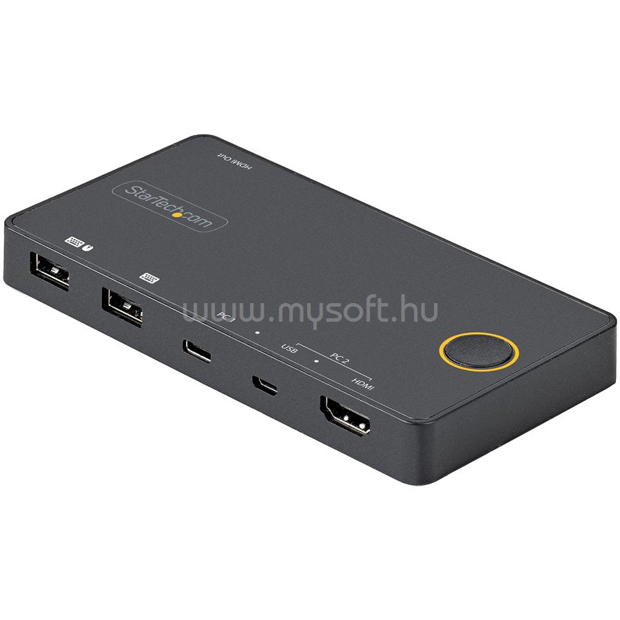 STARTECH 2 Port Hybrid USB-A + HDMI & USB-C KVM Switch