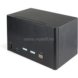 STARTECH 2 Port Quad Monitor DisplayPort KVM Switch - 4K 60Hz UHD HDR - Desktop 4K DP 1.2 KVM with 2 Port USB 3.0 Hub (5Gbps) & 4x USB 2.0 HID Ports, Audio SV231QDPU34K small