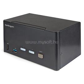 STARTECH 2 Port Triple Monitor DisplayPort KVM Switch - 4K 60Hz UHD HDR - Desktop DP 1.2 KVM with 2 Port USB 3.0 Hub (5Gbps) & 4x USB 2.0 HID Ports, Audio SV231TDPU34K small