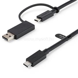 STARTECH 3.3ft (1m) USB-C Cable with USB-A Adapter Dongle, USB 10Gbps/5Gbps, 100W (5A) PD, 8K 60Hz / 4K 144Hz DP Alt Mode - Thunderbolt Compatible USBCCADP small