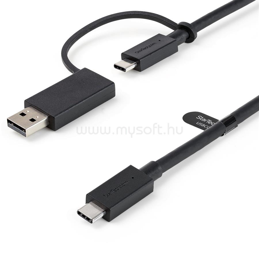 STARTECH 3.3ft (1m) USB-C Cable with USB-A Adapter Dongle, USB 10Gbps/5Gbps, 100W (5A) PD, 8K 60Hz / 4K 144Hz DP Alt Mode - Thunderbolt Compatible