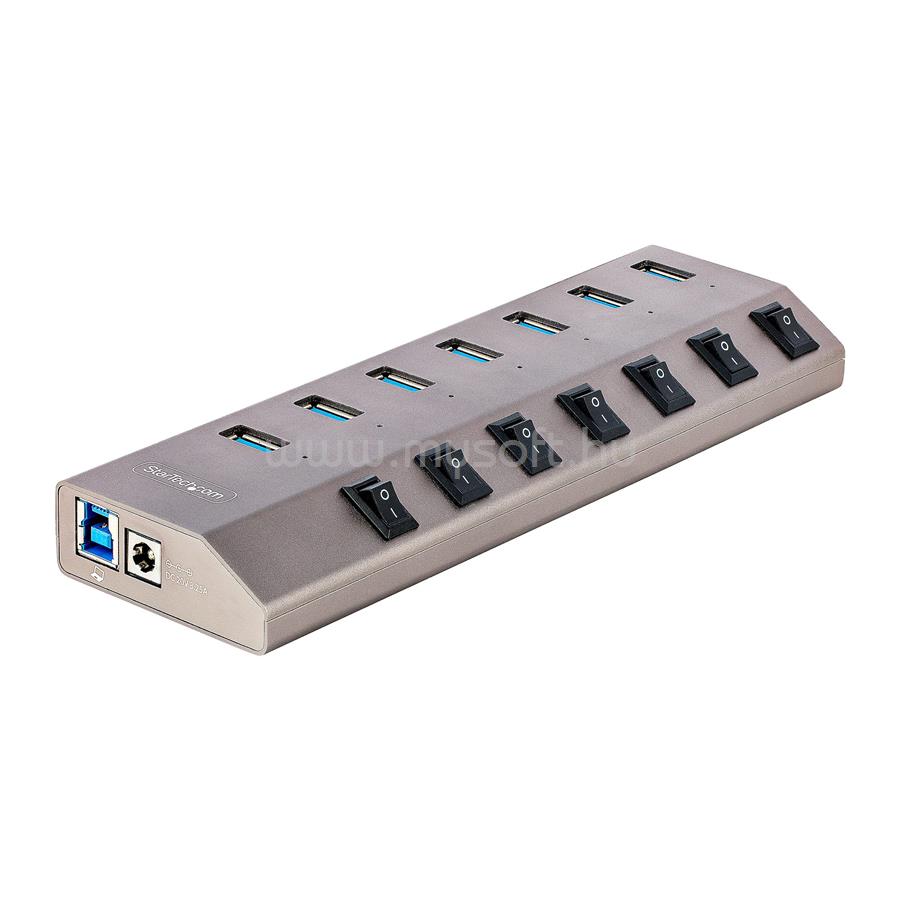 STARTECH 7 Port Self-Powered USB C Hub with Individual On/Off Switches, USB 3.0 (5Gbps) Expansion Hub with Power Supply
