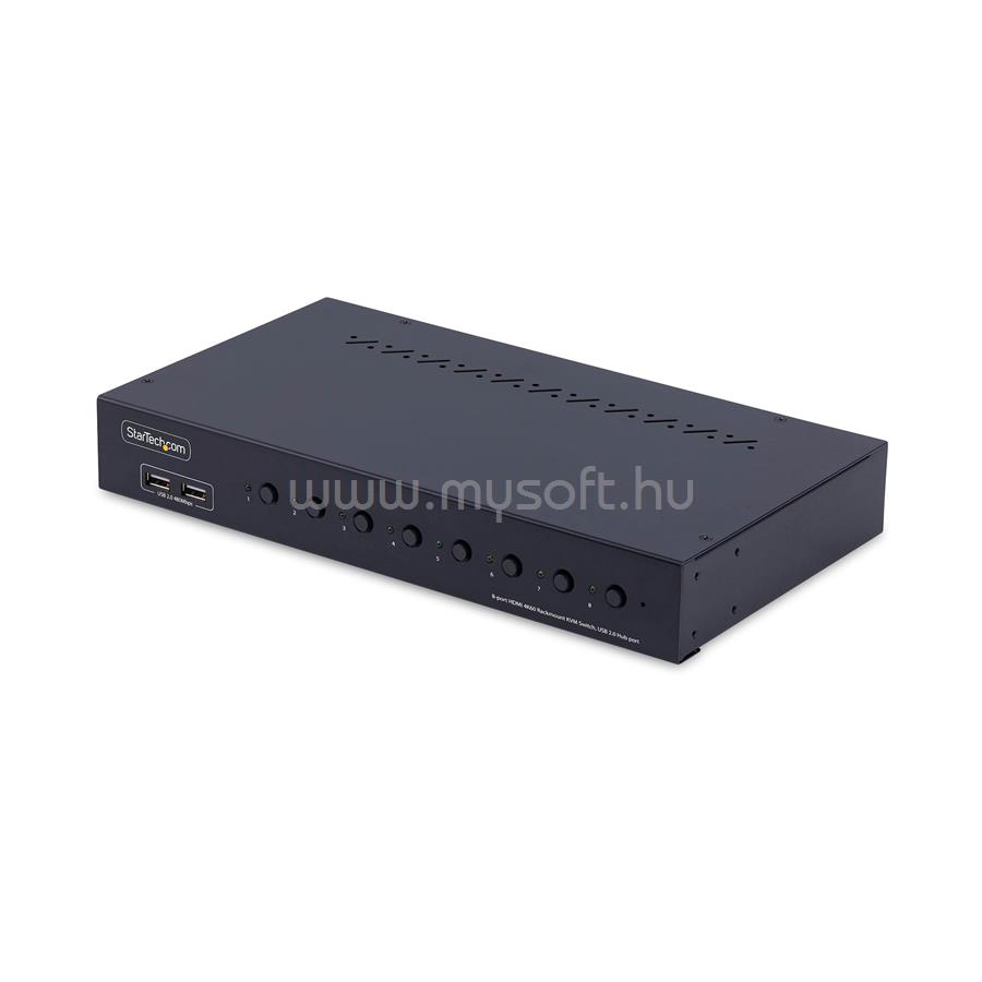 STARTECH 8-Port HDMI KVM Switch with 1U Rack Mount Kit, 4K 60Hz HDMI 2.0