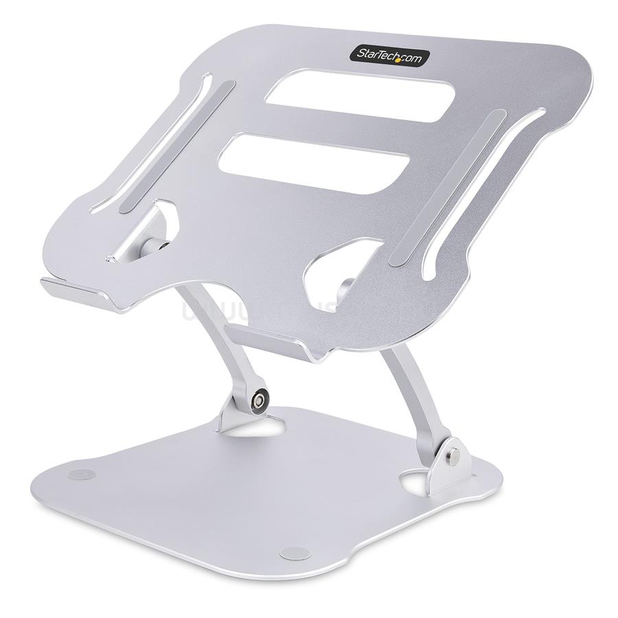 STARTECH Laptop Stand for Desk, Ergonomic Laptop Stand Adjustable Height, Aluminum, Portable, Supports up to 22lb (10kg)
