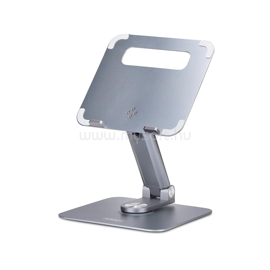 STARTECH Telescopic Laptop Stand, 360 Swivel Base, Rotating Computer Riser for Desk, Adjustable Height and Tilt, Max 11lb/5kg