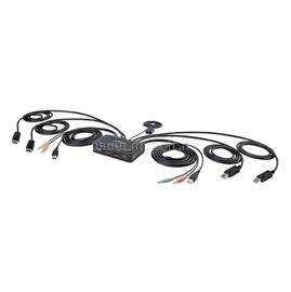 STARTECH 2-Port Dual-Monitor DisplayPort Cable KVM Switch, 4K 60Hz, Compact KVM with 5ft/1.5m USB-A/DisplayPort/Audio Integrated Cables C2-DD46-UA2-CBL-KVM small