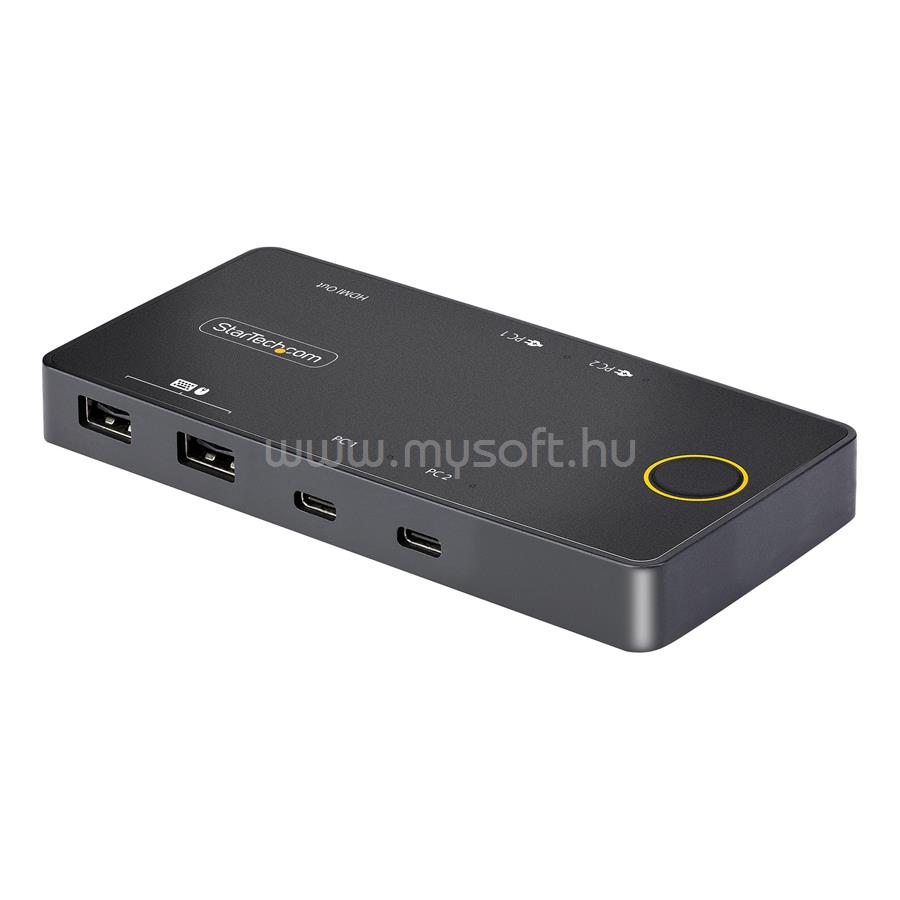 STARTECH 2-Port USB-C KVM Switch, Single-4K 60Hz HDMI Monitor, Dual-100W Power Delivery Pass-through Ports, Bus Powered, USB Type-C/USB4/Thunderbolt 3/4 Compatible