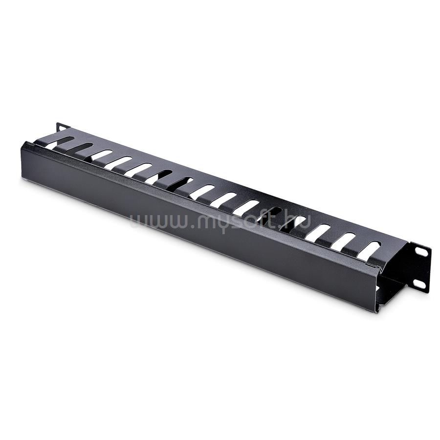 STARTECH Horizontal 1U Server Rack Cable Management Finger Duct w/ Cover - 19" Network Rack Wire Duct Raceway Panel