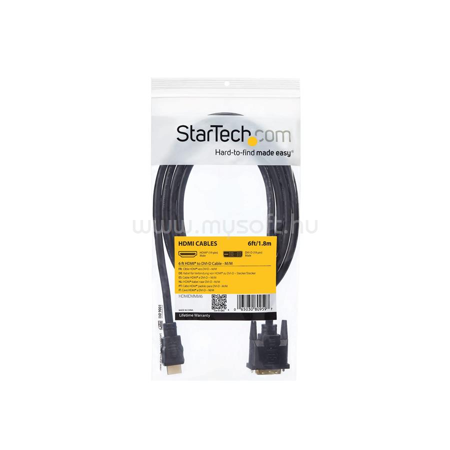 STARTECH.COM HDMI to DVI-D Cable - M/M 1,8m 