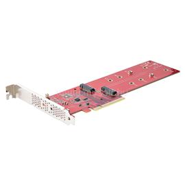 STARTECH Dual M.2 PCIe SSD Adapter Card, PCIe x8 / x16 to Dual NVMe or AHCI M.2 SSDs, PCI Express 4.0, 7.8GBps/Drive DUAL-M2-PCIE-CARD-B small