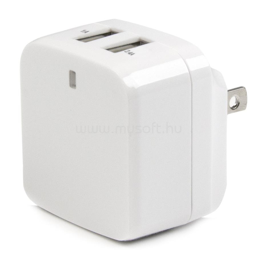 STARTECH Dual-Port USB Wall Charger - International Travel - 17W/3.4A - White
