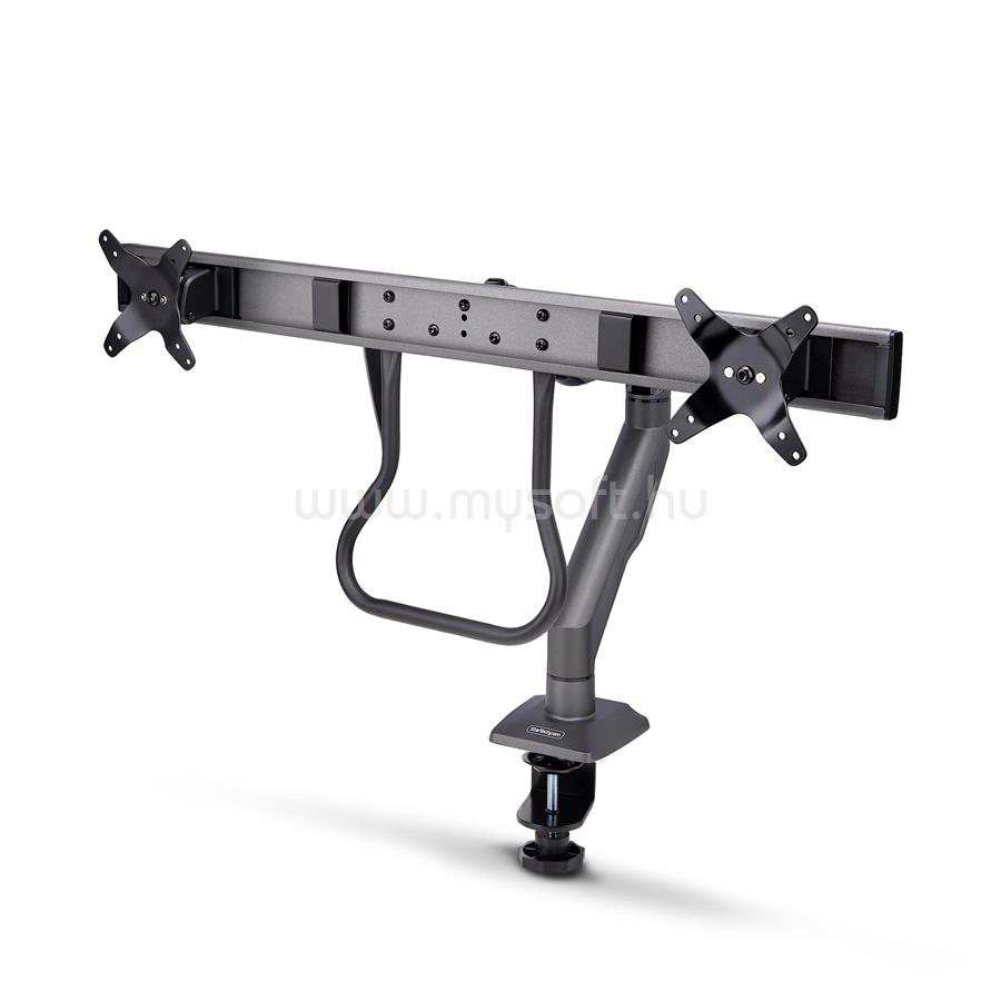 STARTECH Desk Mount Dual Monitor Arm with Crossbar, Up To 27" Displays, VESA 75x75/100x100, Max 33lb/15kg