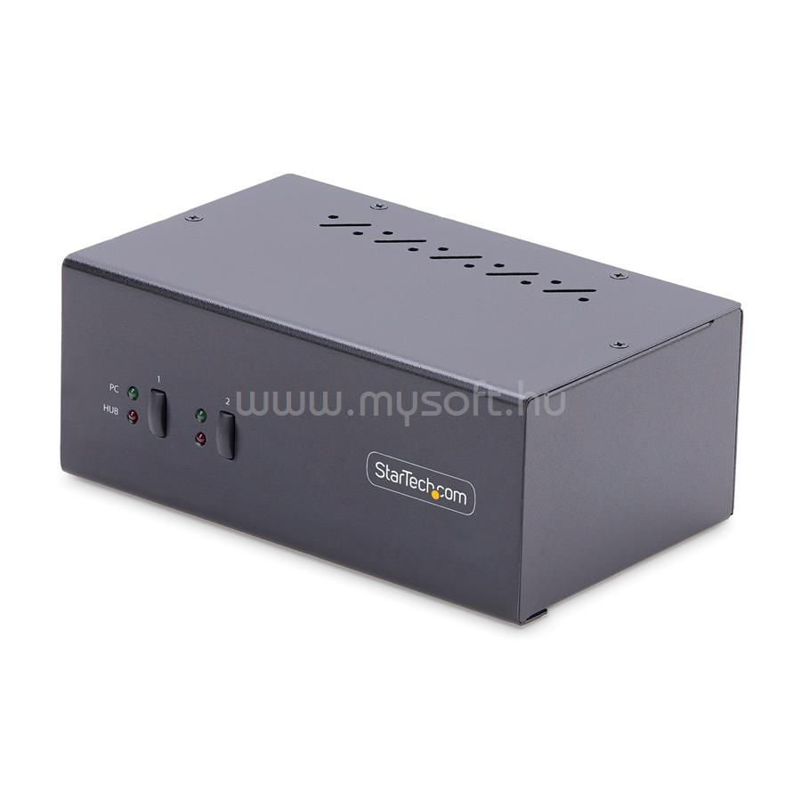 STARTECH 2-Port Dual-Monitor DisplayPort KVM Switch, 4K 60Hz, 2x USB 5Gbps Hub Ports, 2x USB 2.0 HID Ports
