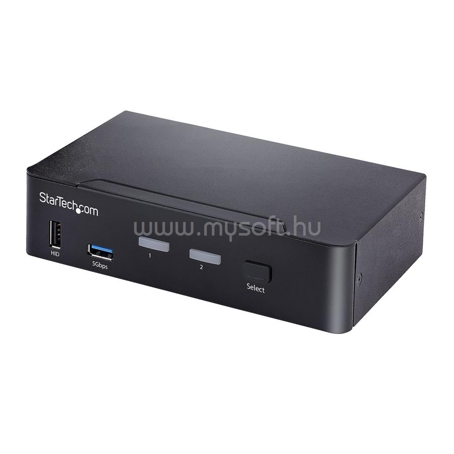 STARTECH 2-Port USB-C KVM Switch, Single 4K 60Hz DisplayPort Monitor, 3.5mm Audio, 6x USB Hub Ports, Hot Key Switching, Thunderbolt 3/4 Compatible