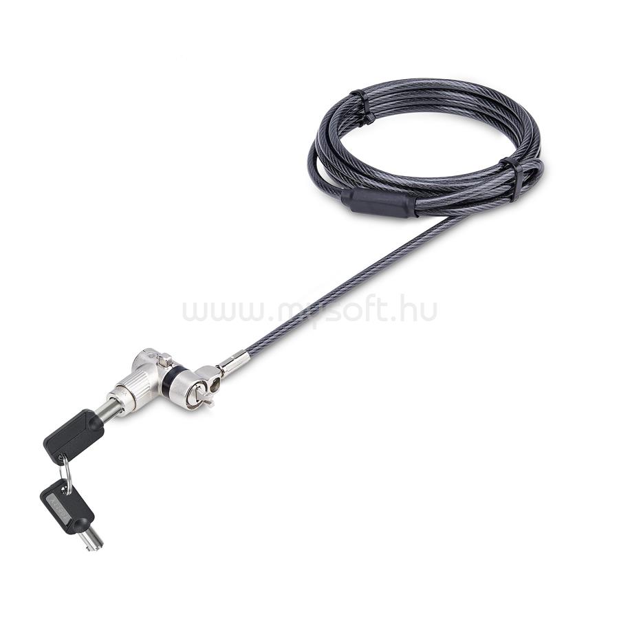 STARTECH 3-in-1 Universal Laptop Lock 6.6ft (2m), Master Keyed Locking Cable, Compatible w/Noble WedgeR/Nano/K-Slot