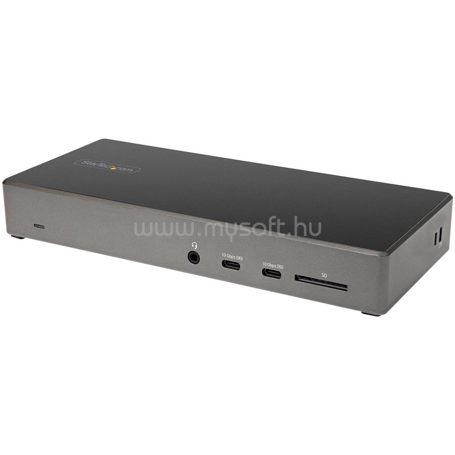 STARTECH USB C Dock - Triple 4K Monitor USB Type-C Docking Station - 100W Power Delivery - DP 1.4 Alt Mode & DSC, 2x DisplayPort 1.4/HDMI 2.0 - 6xUSB (2x 10Gbps), SD