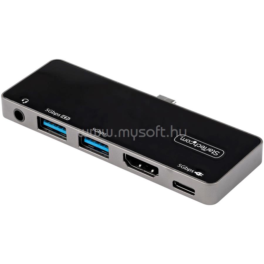 STARTECH USB C Multiport Adapter - USB-C to 4K 60Hz HDMI 2.0, 100W Power Delivery Pass-Through Charging, 3-Port USB 3.0 Hub, Audio - USB-C Mini Dock