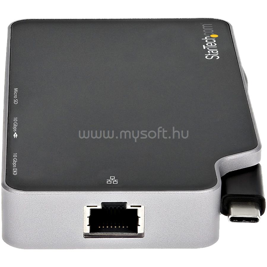 STARTECH USB C Multiport Adapter - USB-C to 4K HDMI or VGA Video with 100W Power Delivery Pass-through, 2-Port 10Gbps USB Hub, MicroSD, GbE - USB 3.1 Type-C Mini/Travel Dock CDP2HVGUASPD large