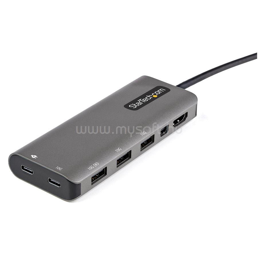STARTECH USB C Multiport Adapter - USB-C to HDMI or Mini DisplayPort 4K 60Hz, 100W Power Delivery Pass-Through, 4-Port 10Gbps USB Hub - USB Type-C Mini Dock DKT31CMDPHPD large