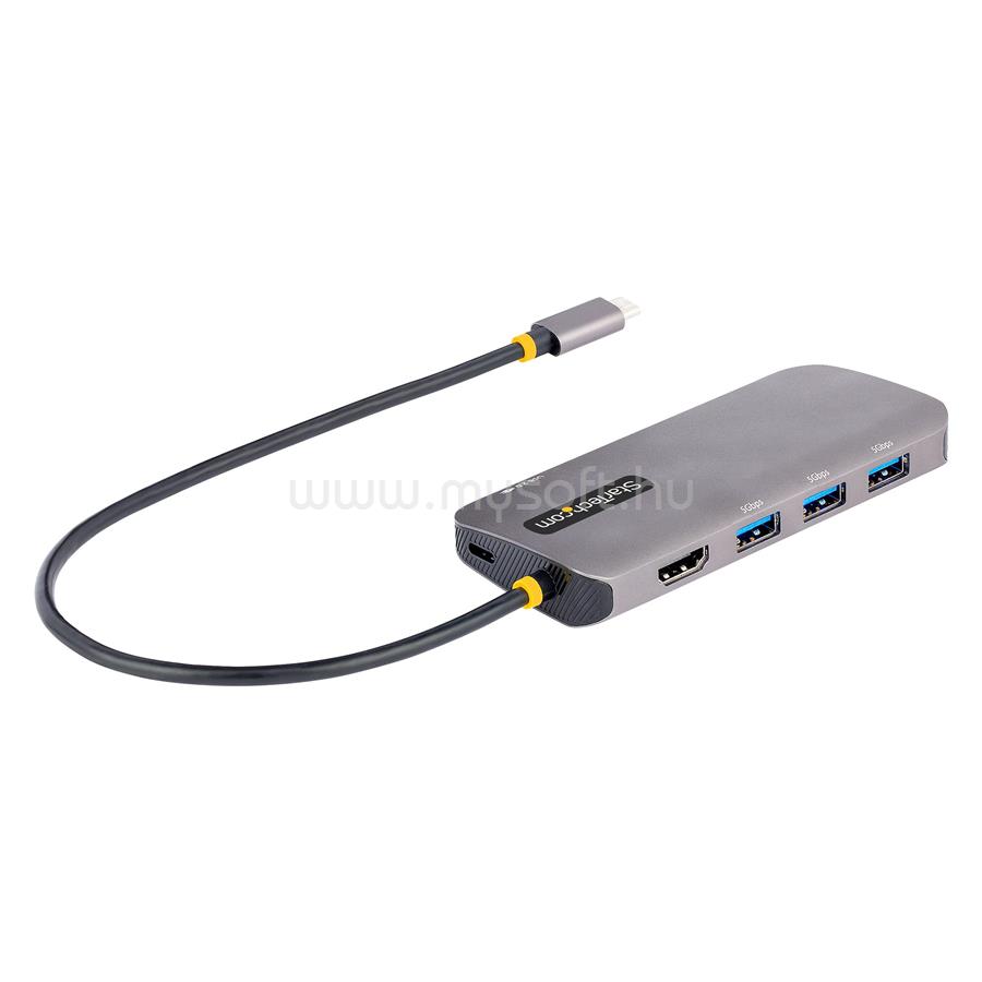 STARTECH USB C Multiport Adapter, 4K 60Hz HDMI Video, 3 Port 5Gbps USB Hub, 100W Power Delivery Pass-Through, GbE