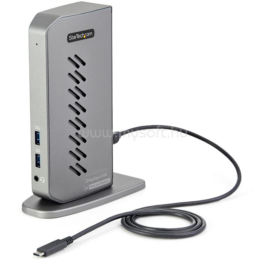 STARTECH USB-C USB-A Dock - Hybrid Universal USB 3.0 Docking Station for USB-C or USB-A Laptop - Dual Monitor 4K 60Hz HDMI/DisplayPort - 6x USB-A, GbE - USB 5Gbps