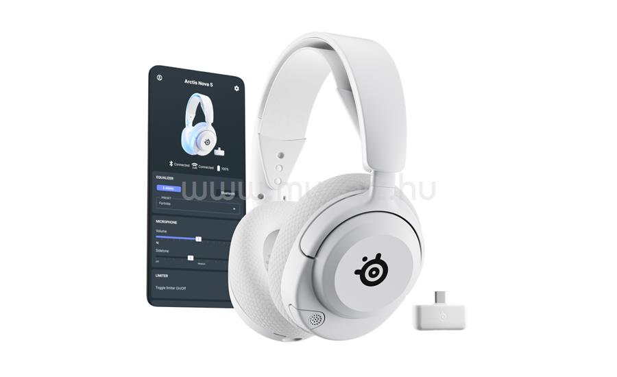 STEELSERIES Arctis Nova 5P vezeték nélküli gamer headset (fehér)