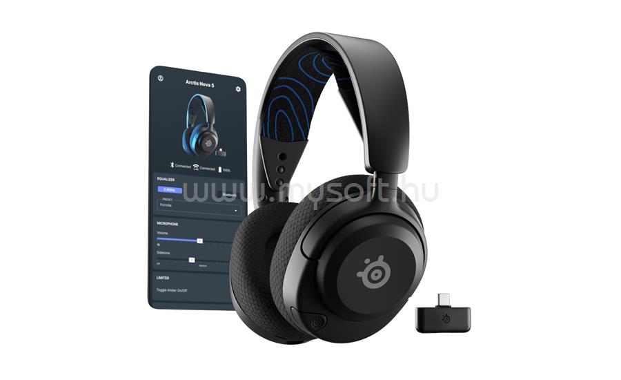 STEELSERIES Arctis Nova 5P vezeték nélküli gamer headset (fekete)