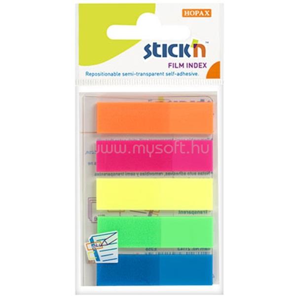 STICK N Stick`N 21050 45x12mm 5x25lapos neon oldaljelölő címke