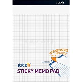 STICK N Stick`N 254x178mm 50 lap/tömb négyzetrácsos fehér öntapadó jegyzetfüzet STICK_N_21853 small