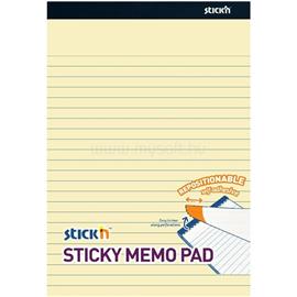 STICK N Stick`N 254x178mm 50 lap/tömb vonalazott pasztell sárga öntapadó jegyzetfüzet STICK_N_21851 small