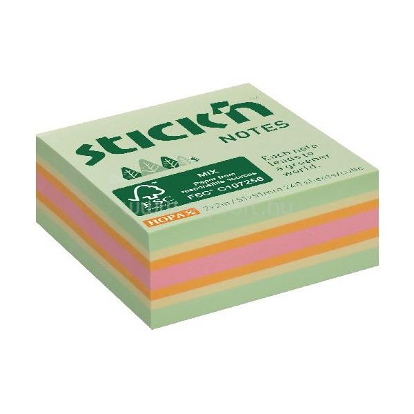 STICK N Stick`N 51x51mm 240 lap az erdő színei pasztell mix öntapadó kockatömb