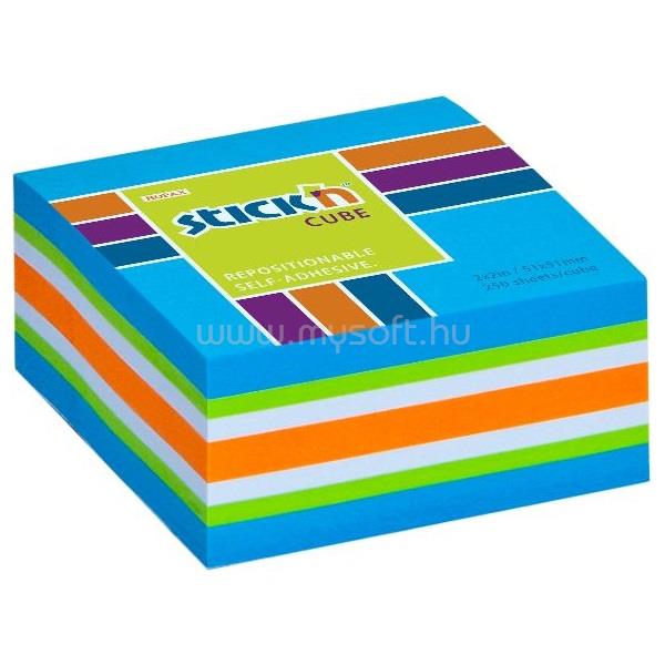 STICK N Stick`N 51x51mm 250 lap neon blue mix öntapadó kockatömb