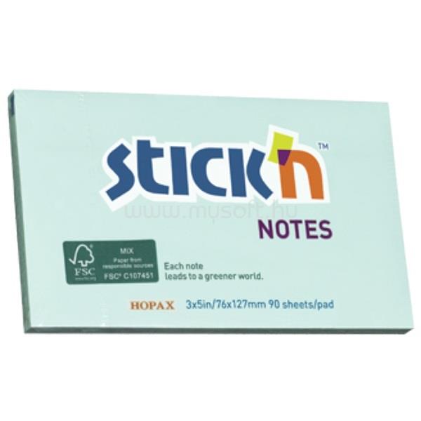 STICK N Stick`N 76x127mm 90lap környezetbarát pasztell kék jegyzettömb