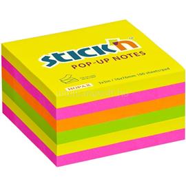 STICK N Stick`N 76x76mm 100 lap/tömb (6 tömb/csomag) neon mix öntapadó jegyzettömb STICK_N_21848 small