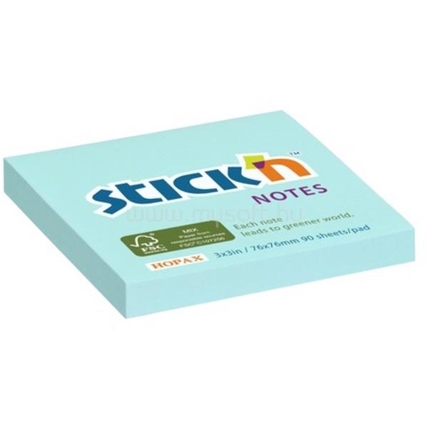 STICK N Stick`N 76x76mm 90lap környezetbarát pasztell kék jegyzettömb